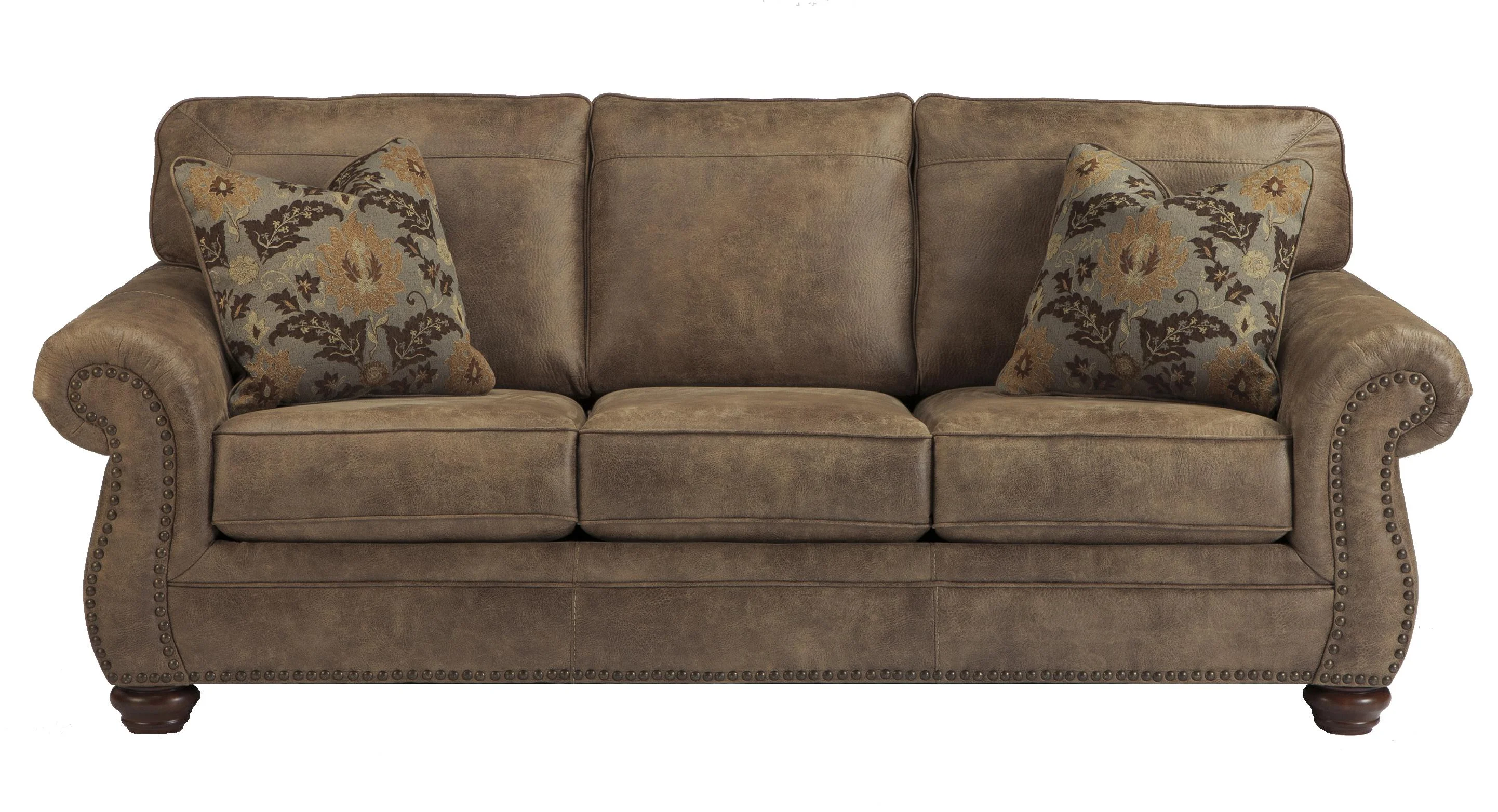 Signature Lakeland 5206373 Traditional Queen Sleeper Sofa with Rolled Armrests & NailHead Trim